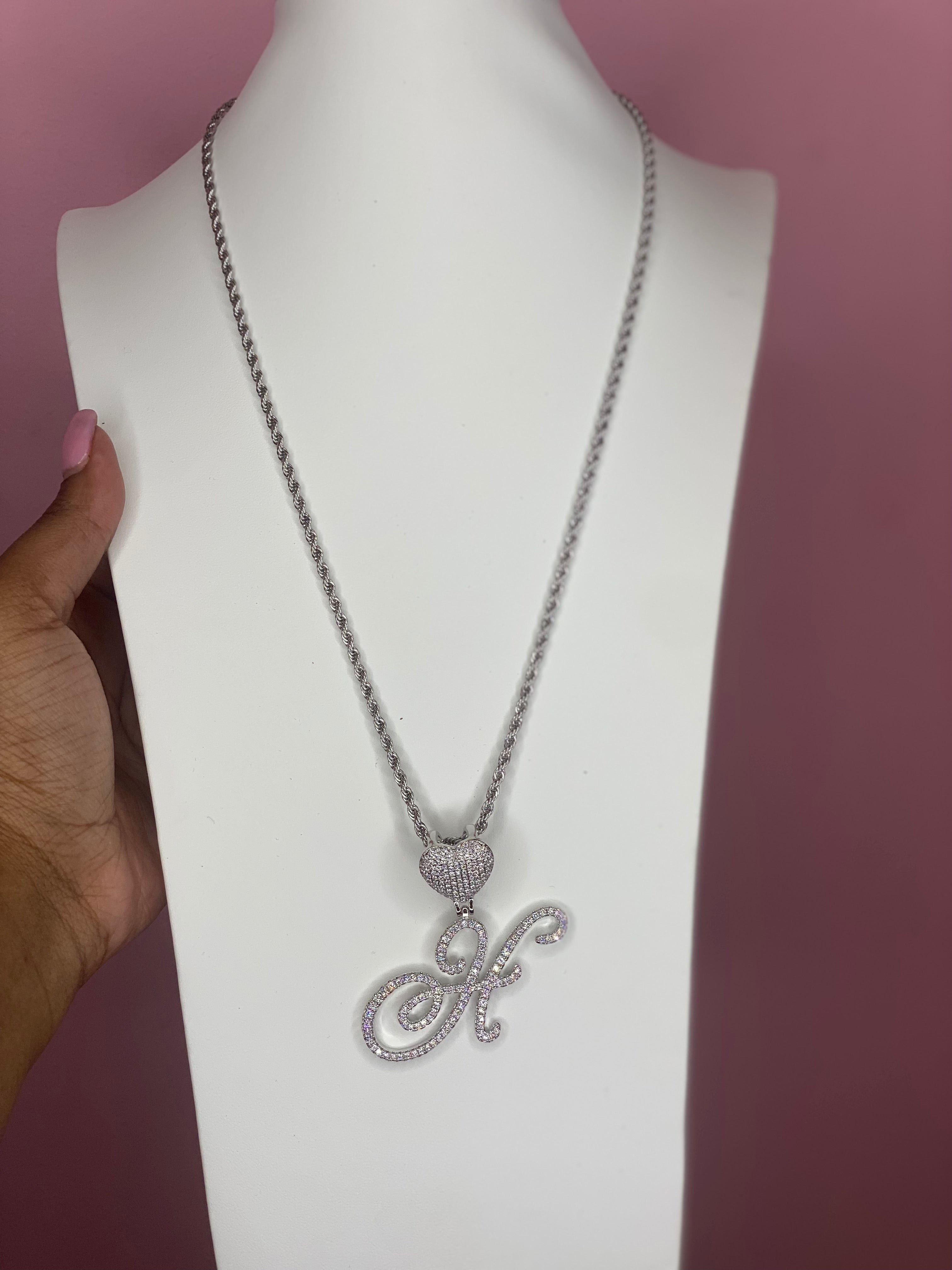 Letter Heart Necklace