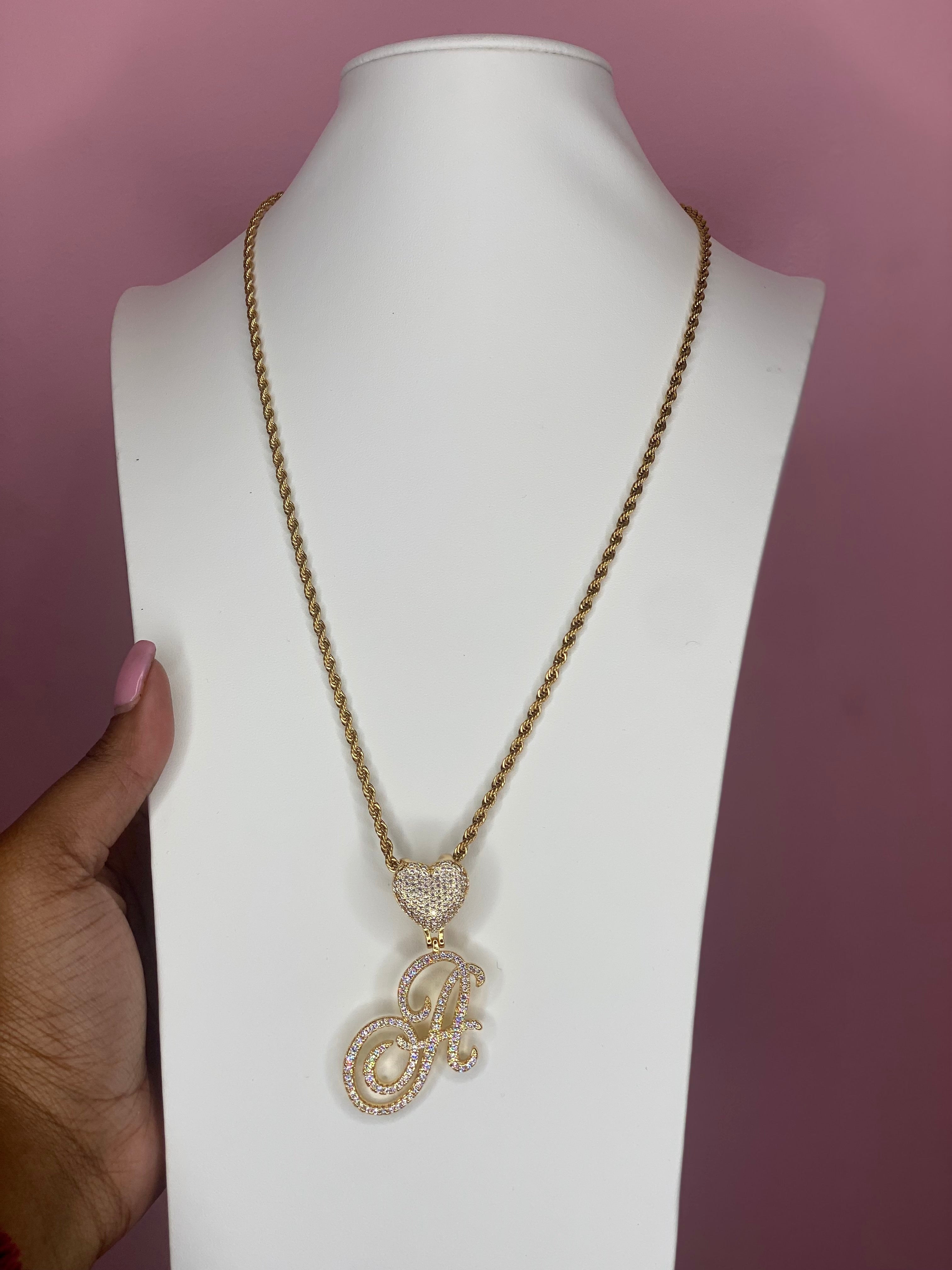 Letter Heart Necklace
